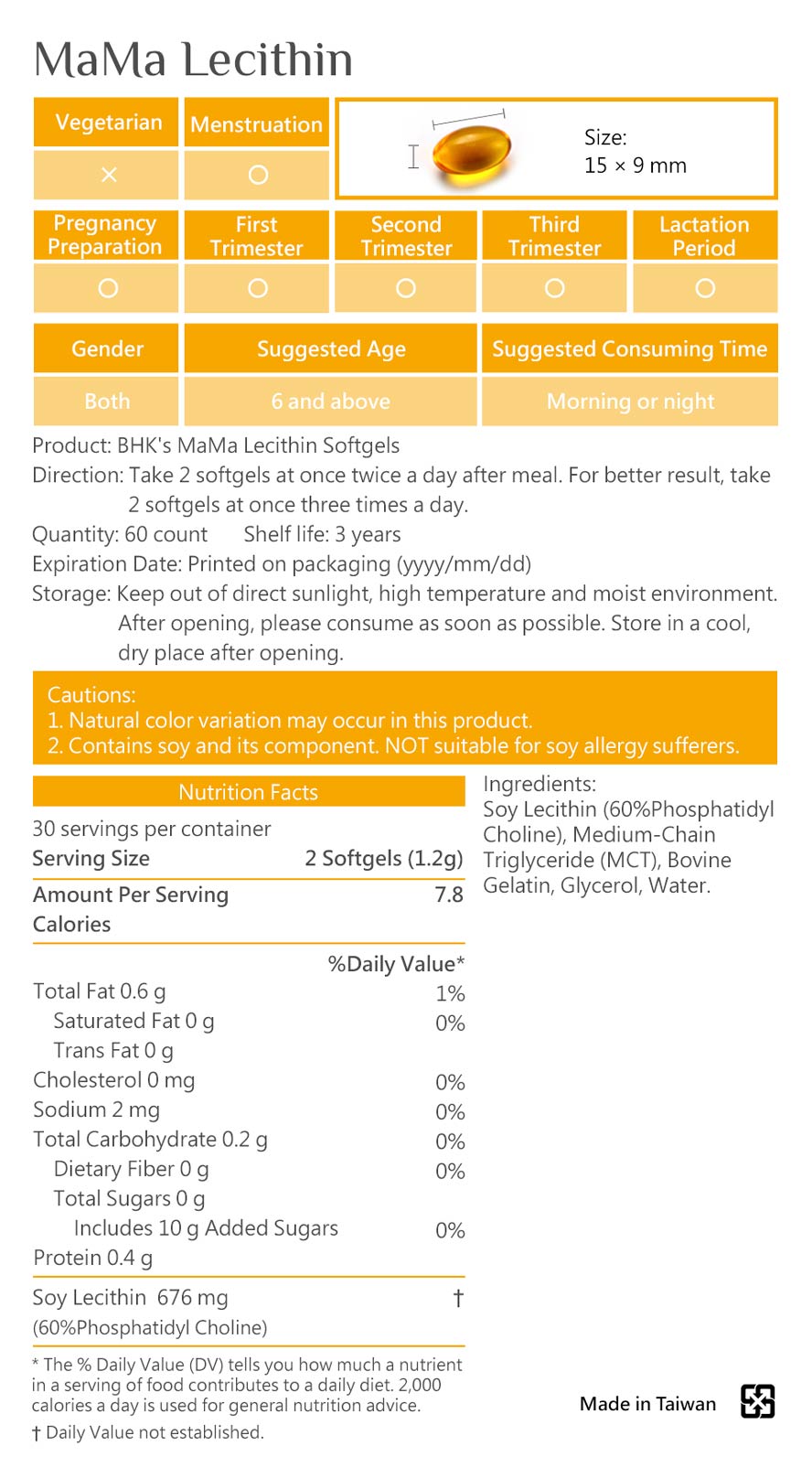 BHK Lecithin help prevent blocked milk ducts and improve milk flow.
